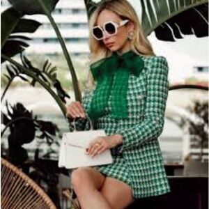 ZARA Textured Double-Breasted Blazer & Pinafore Dress 8541/122 CO ORD SET Size S